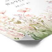 Pastel Bloemen Huwelijk Welkom Poster (Hoek)