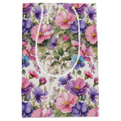 Pastel bloemen illustratie | Inpakpapier Medium Cadeauzakje (Voorkant)