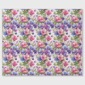 Pastel Bloemen Illustratie v2 | Inpakpapier (Vlak)