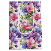 Pastel Bloemen Illustratie v2 | Inpakpapier Medium Cadeauzakje (Achterkant)