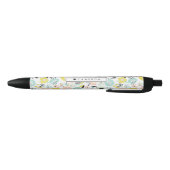 Pastel bloemen in bloei patroon gepersonaliseerd zwarte inkt pen (Bodem)