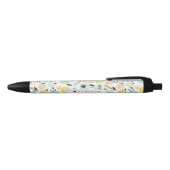 Pastel bloemen in bloei patroon gepersonaliseerd zwarte inkt pen (Bovenkant)