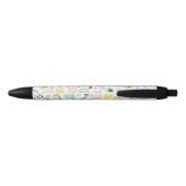 Pastel bloemen in bloei patroon gepersonaliseerd zwarte inkt pen (Achterkant)