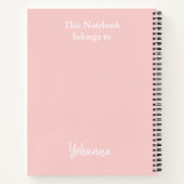 Pastel Bloemen in lichtroze aanpasbare naam Notitieboek (Achterkant)