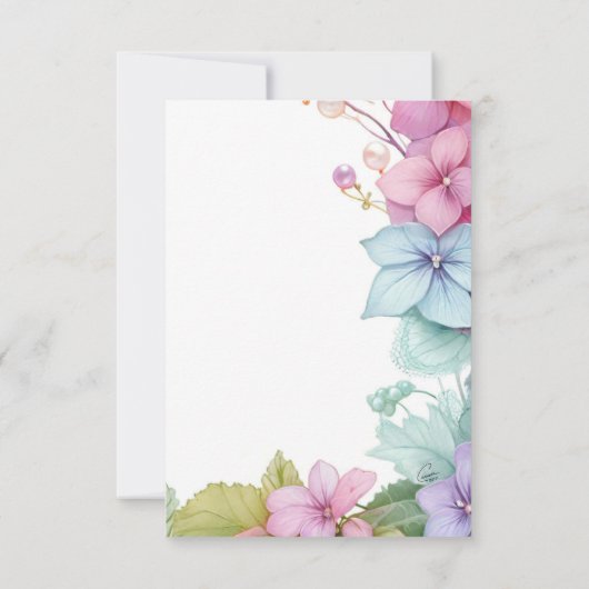 Pastel Bloemen Kaart (Achterkant)