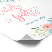 Pastel Bloemen Kaarten & Geschenken Douche Tafel T Poster (Hoek)