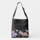 Pastel Bloemen Lente Aanpassen Kleurverloop Crossbody Tas (Achterkant)