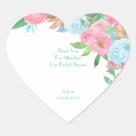 PASTEL BLOEMEN LENTE ZOMER HART STICKER