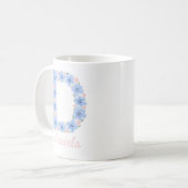 Pastel Bloemen Letter D Monogram Koffiemok (Voorkant links)