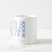 Pastel Bloemen Letter M Monogram Koffiemok (Voorkant links)