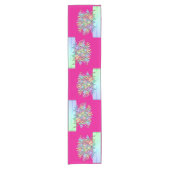 Pastel Bloemen Lichtroze Korte Tafelloper (Voorkant)