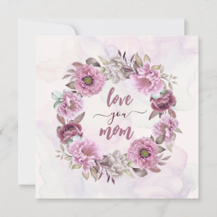 Pastel Bloemen Liefde Voor Jou Mama Feestdagenkaart
