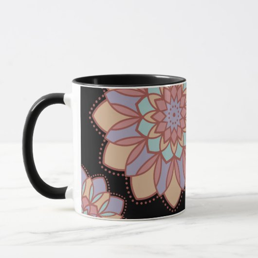 Pastel Bloemen Mandala Mok (Links)