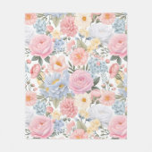 Pastel Bloemen Medley Bloemen Patroon Fleece Deken (Voorkant)