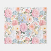 Pastel Bloemen Medley Bloemen Patroon Fleece Deken (Voorkant (Horizontaal))