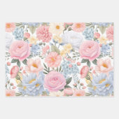 Pastel Bloemen Medley Bloemen Patroon Inpakpapier Vel (Voorkant 3)