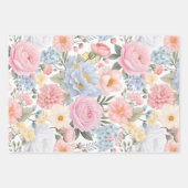 Pastel Bloemen Medley Bloemen Patroon Inpakpapier Vel (Voorkant)
