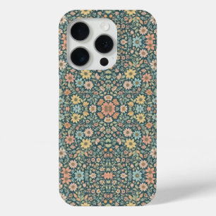 Pastel bloemen met een donkere achtergrond iPhone 15 pro case
