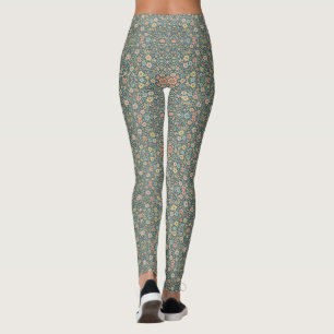 Pastel bloemen met een donkere achtergrond leggings
