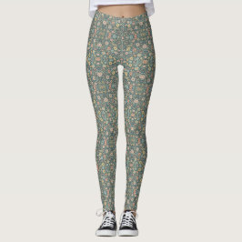 Pastel bloemen met een donkere achtergrond leggings