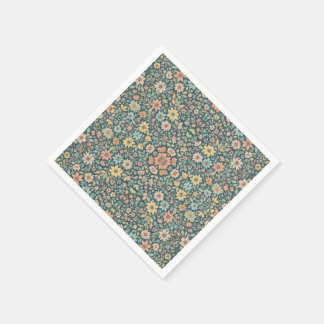 Pastel bloemen met een donkere achtergrond servet