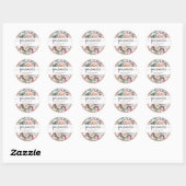 Pastel Bloemen met Roos Gouden Envelop Seal / Favo Ronde Sticker (Vel)