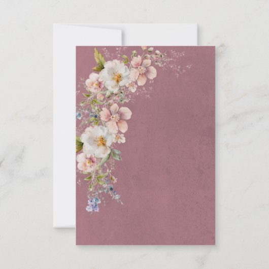 Pastel Bloemen Modern Roze Bruiloft Save The Date (Achterkant)