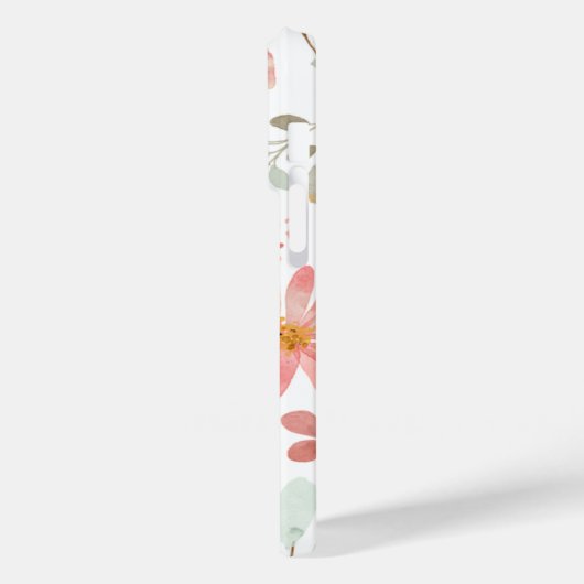 Pastel Bloemen Monogram iPhone Case (Achterkant / Links)