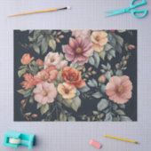 Pastel bloemen op donkere achtergrond decoupage tissuepapier (Craft)