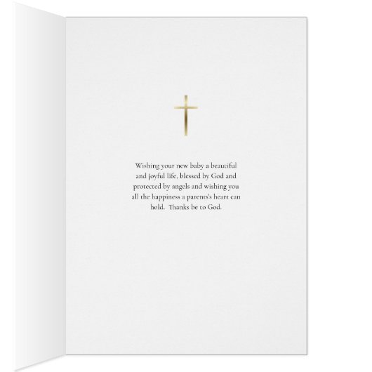 Pastel Bloemen Orthodox Gefeliciteerd Nieuwe Baby (Binnen (Rechts))