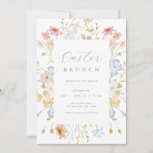 Pastel Bloemen Paasbrunch Egg Hunt Uitnodiging (Voorkant)