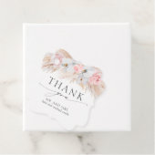 Pastel Bloemen Pampas Grass Bruiloft Dank u Bedankjes Labels (In situ)