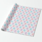 Pastel Bloemen Pasen Ei Patroon Cadeaupapier (Uitgerold)