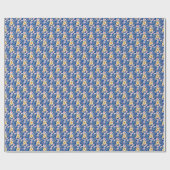 Pastel Bloemen patroon C03.bw Blauw BG Cadeaupapier (Vlak)