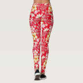Pastel Bloemen patroon C03.bw Rood BG Leggings (Achterkant)