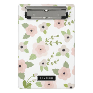 Pastel Bloemen Patroon Gepersonaliseerde Mini Klem Klembord