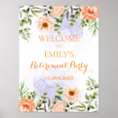 Pastel Bloemen Pensioen Partij Welkomstbord Poster (Voorkant)