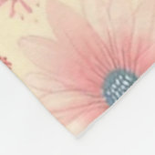 Pastel Bloemen Roze & Blauw op Lichtgeel Fleece Deken (Hoek)