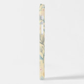 Pastel Bloemen Roze & Blauw op Lichtgeel iPhone Hoesje (Linkerkant)