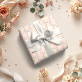 Pastel Bloemen Roze Elegante Bruids Huwelijk Inpakpapier Vel