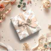 Pastel Bloemen Roze Elegante Bruids Huwelijk Inpakpapier Vel