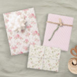 Pastel Bloemen Rozen Strepen Elegante Bruid Inpakpapier Vel<br><div class="desc">Een trio van design voor dat speciale geschenk. Deze set bestaat uit drie bloemenkleurige design. Uitzicht onze volledige lijn van geschenkverpakking producten in onze Zazzle winkel.</div>