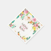 Pastel bloemen servetten (Hoek)