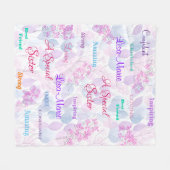 Pastel Bloemen Speciaal Zusje Bedachtzaam Hartelij Fleece Deken (Voorkant (Horizontaal))