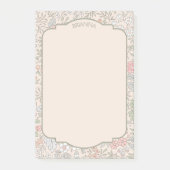 Pastel Bloemen Sticky Notes met naam—Post-it Notes (Voorkant)
