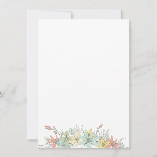 Pastel Bloemen Stijlvolle Script Engagement Party Kaart (Achterkant)