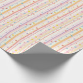 Pastel Bloemen Strepen Bruids Baby Shower Meisjes Cadeaupapier (Hoek)