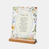 Pastel Bloemen Tabel Een Zitplaatskaart Acryl Bord (Hoek)