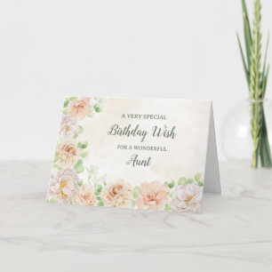 Pastel Bloemen Tante Verjaardag Kaart
