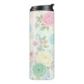Pastel Bloemen Thermische Tumbler Thermosbeker (Gedraaid links)